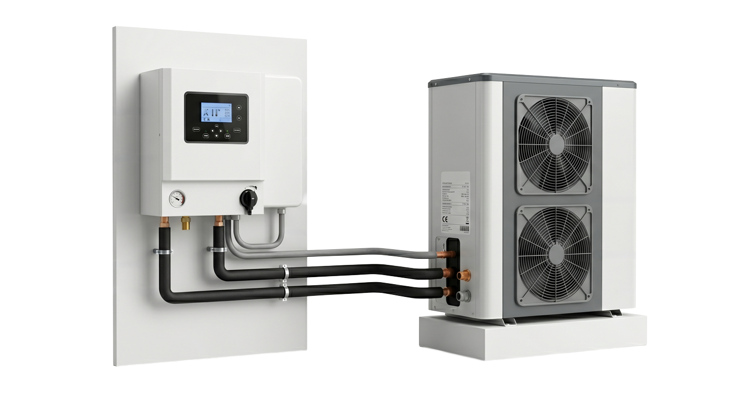 Installation pompe à chaleur air-eau Novathermie Ancourt 76